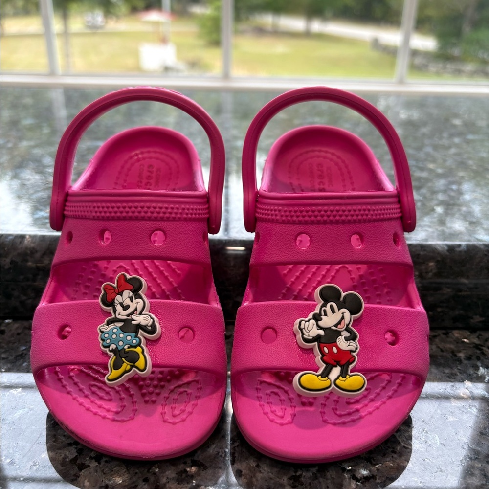 CROCS Kids Pink Sandals with Mickey and Minnie